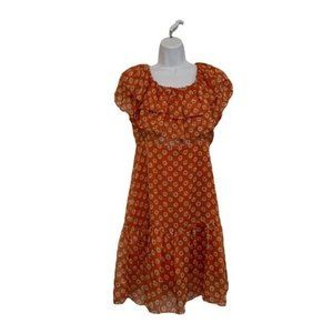 Sister Jane Womens Dress Size M Boudoir  Shoulder Ruffle Floral Hippie Gypsy Fun